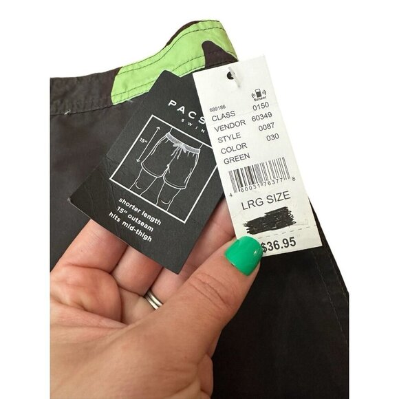 NWT PacSun Peaced Floral 15" Board Shorts Swim Trunks YinYang Pockets Large - Picture 5 of 10